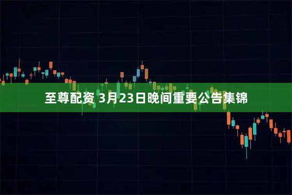 至尊配资 3月23日晚间重要公告集锦
