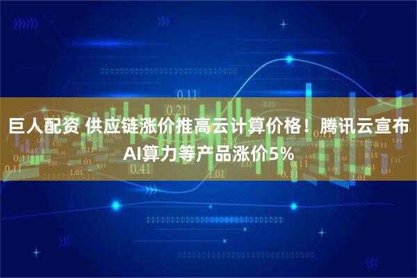 巨人配资 供应链涨价推高云计算价格！腾讯云宣布AI算力等产品涨价5%