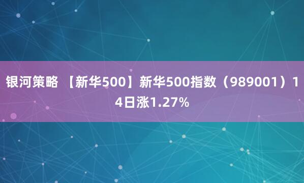 银河策略 【新华500】新华500指数（989001）14日涨1.27%