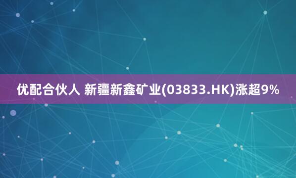 优配合伙人 新疆新鑫矿业(03833.HK)涨超9%