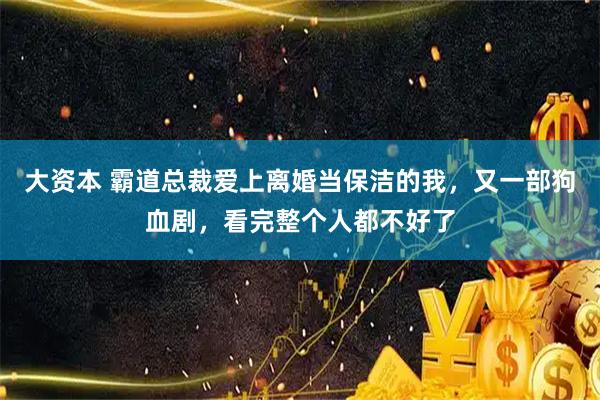 大资本 霸道总裁爱上离婚当保洁的我，又一部狗血剧，看完整个人都不好了