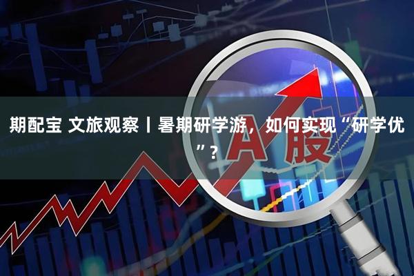 期配宝 文旅观察丨暑期研学游，如何实现“研学优”?